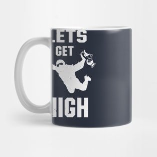 Let's Get High Pothead Skydiver Stoner Cannabis Fan Mug